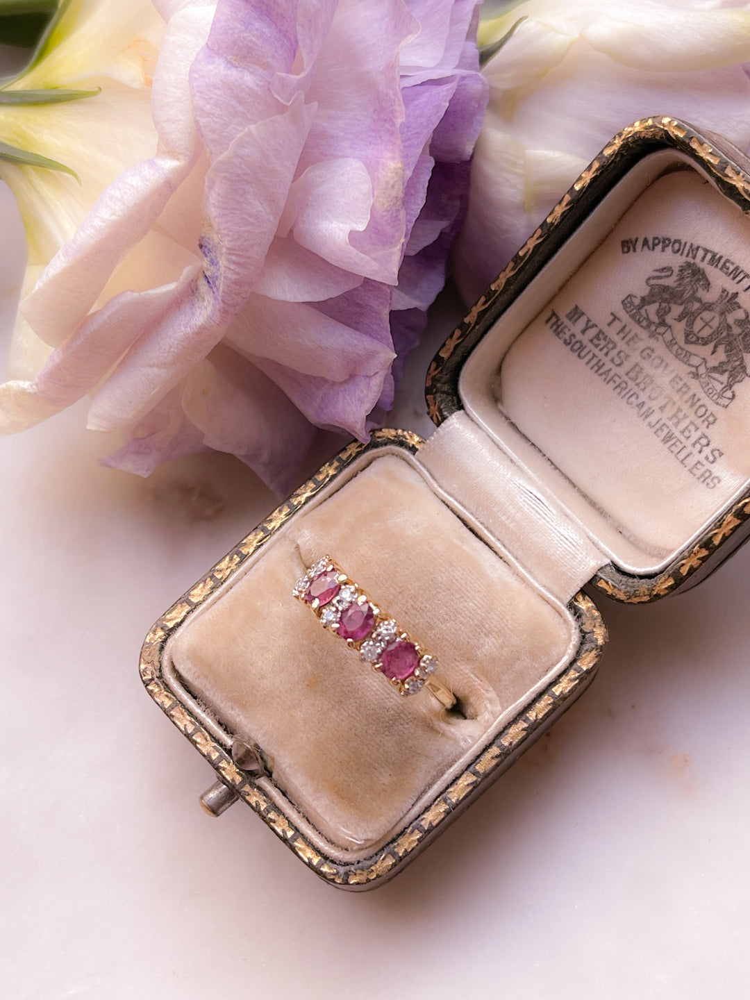Vintage Diamond and Ruby Ring in 14k Circa 1980