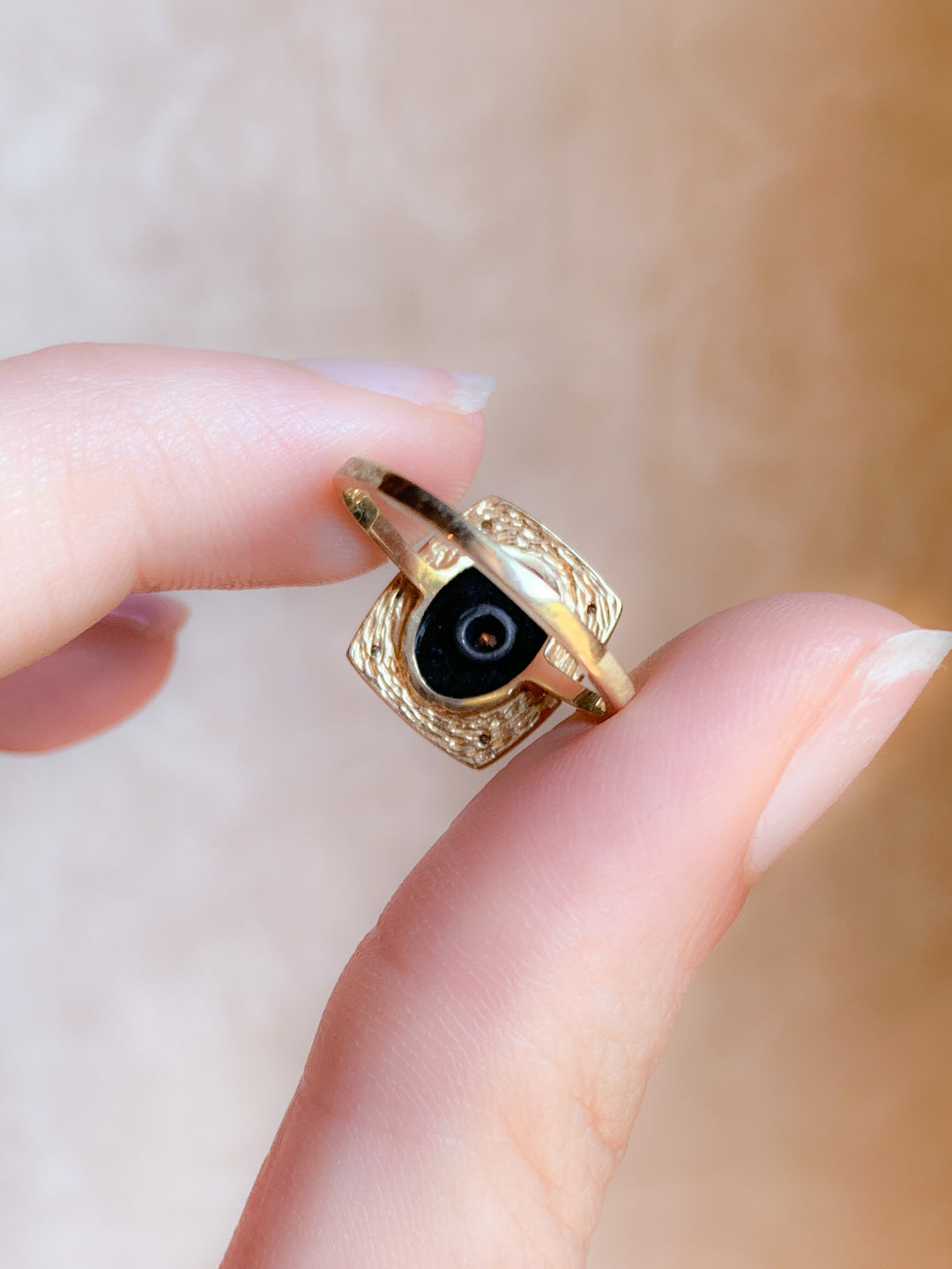 14ct Superb 1940’s Onyx and Diamond Ring & Gold Filled Split Ring