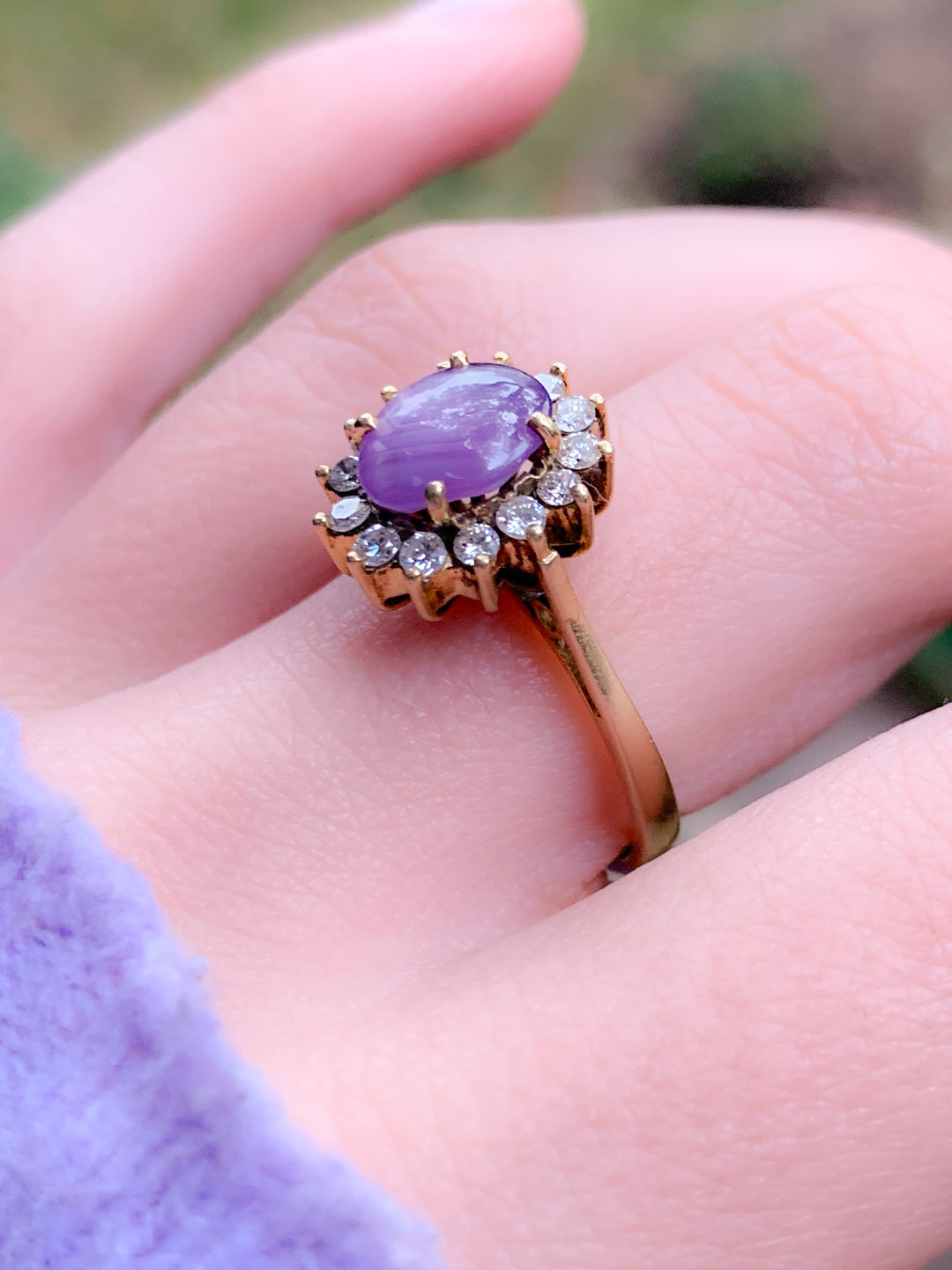 18k Diamond and Pink Star Sapphire Ring