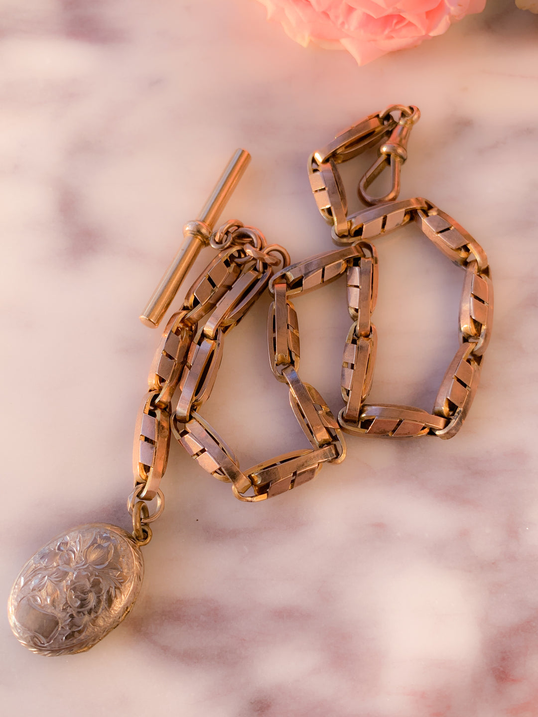 English Victorian Watch Chain with Locket