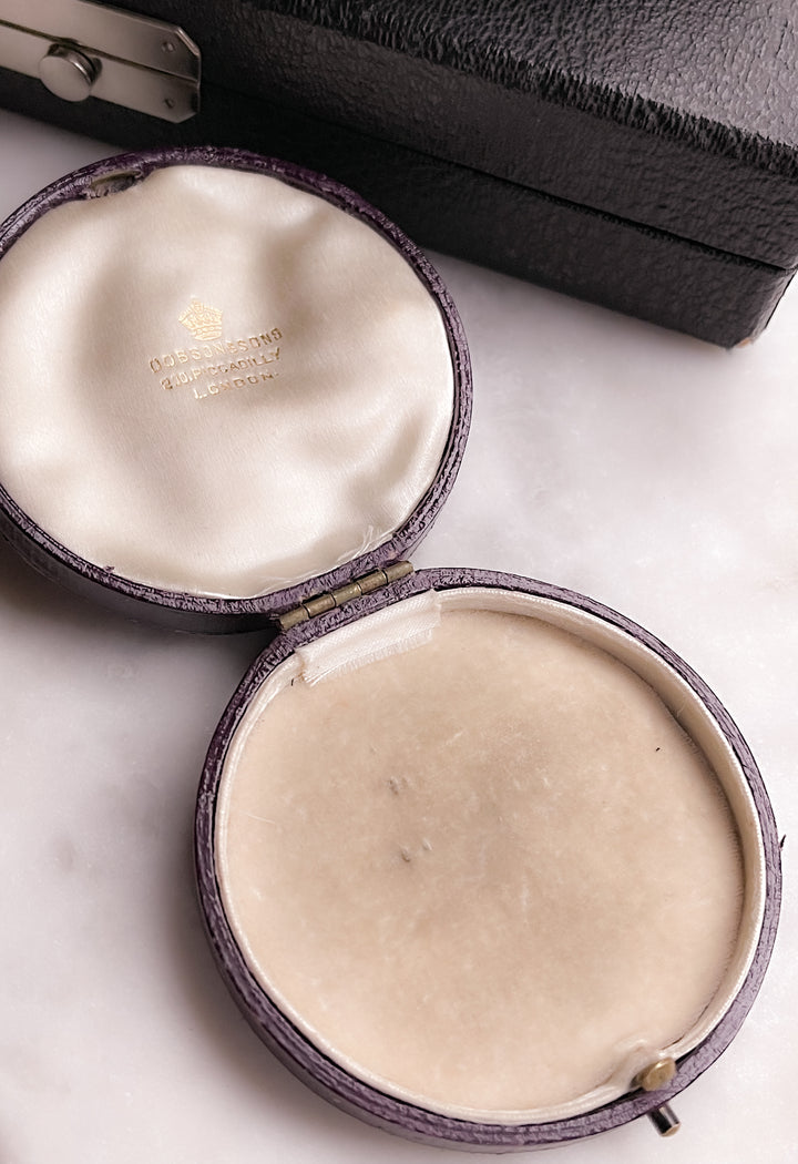 Early Victorian Round Leather Box