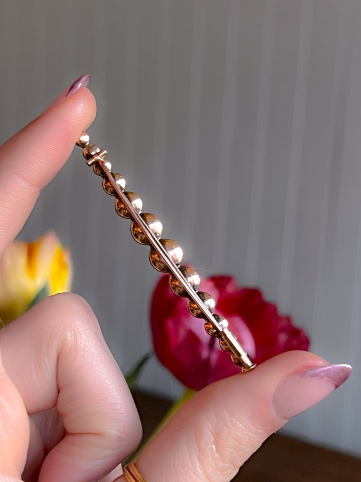 An Outstanding French Foiled 19th C Perpignan Garnet Brooch