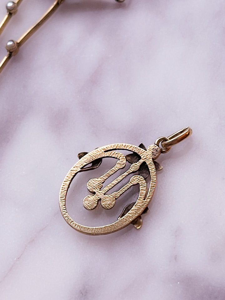 Stunning 18k French Pearl Art Nouveau Pendant Circa 1890