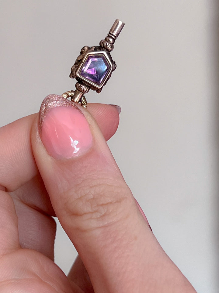 Early 19th C Amethyst and bloodstone Fob Circa 1830