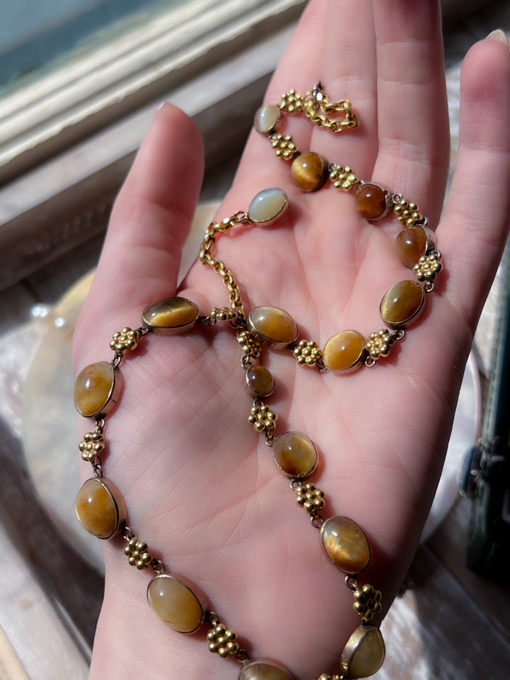 Outrageous 19th C Jadite and Floral Riviere