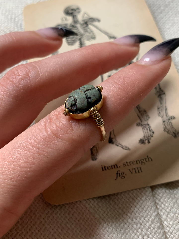 18k Set Scarab Ring Circa 1920s