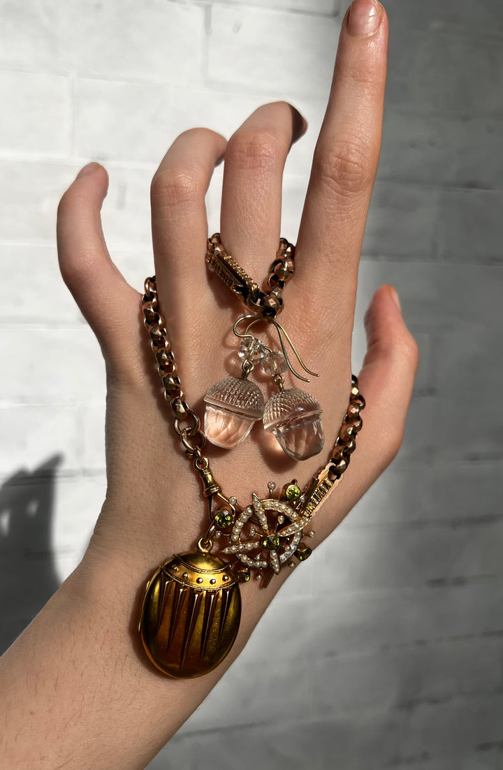 Peridot and Pearl Compass Pendant