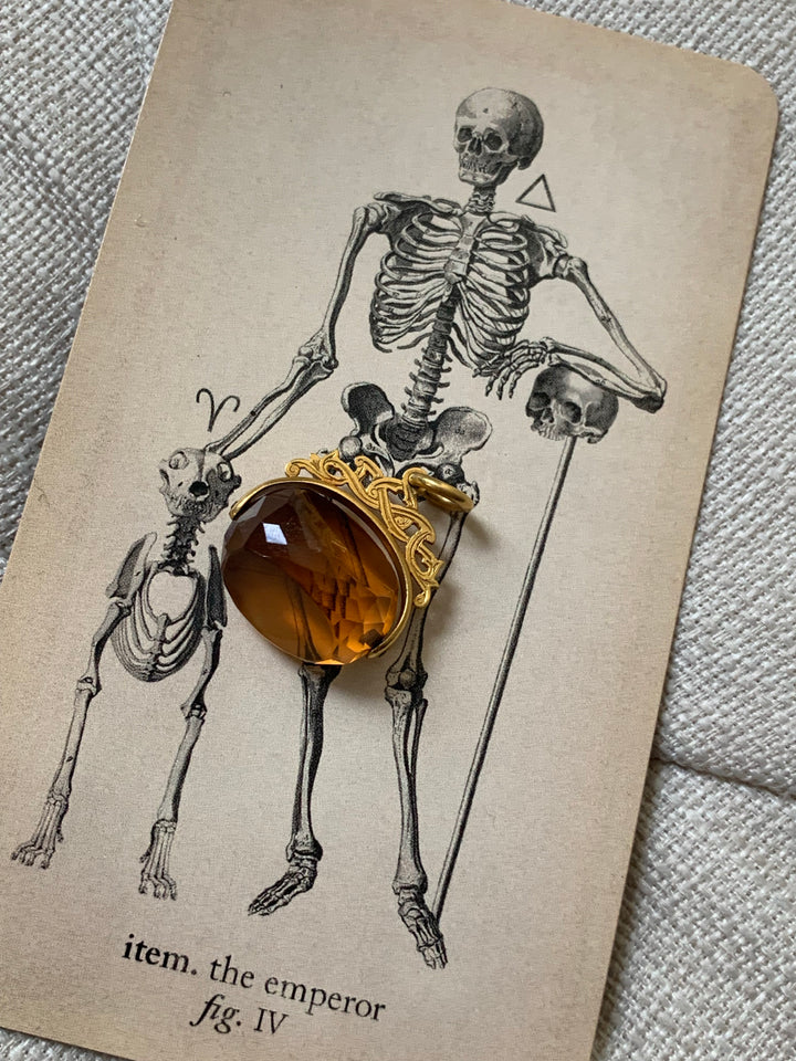 Victorian American 14k Citrine Spinner Fob