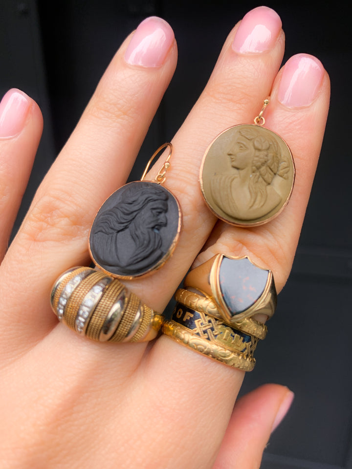 19th Century Lava Grand Tour Earrings