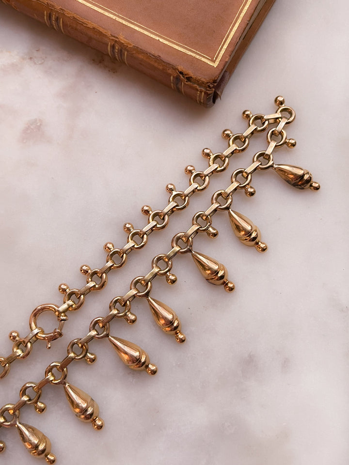 Beautiful 18k French Etruscan Revival Drop Collar