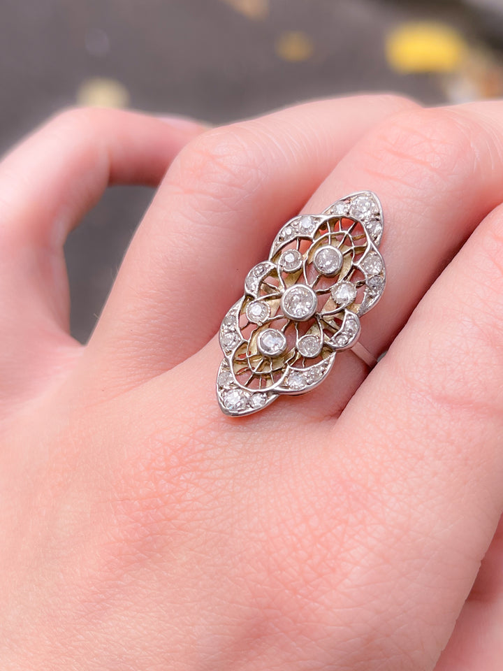 Outstanding Belle Époque Platinum and Diamond Ring .60ctw