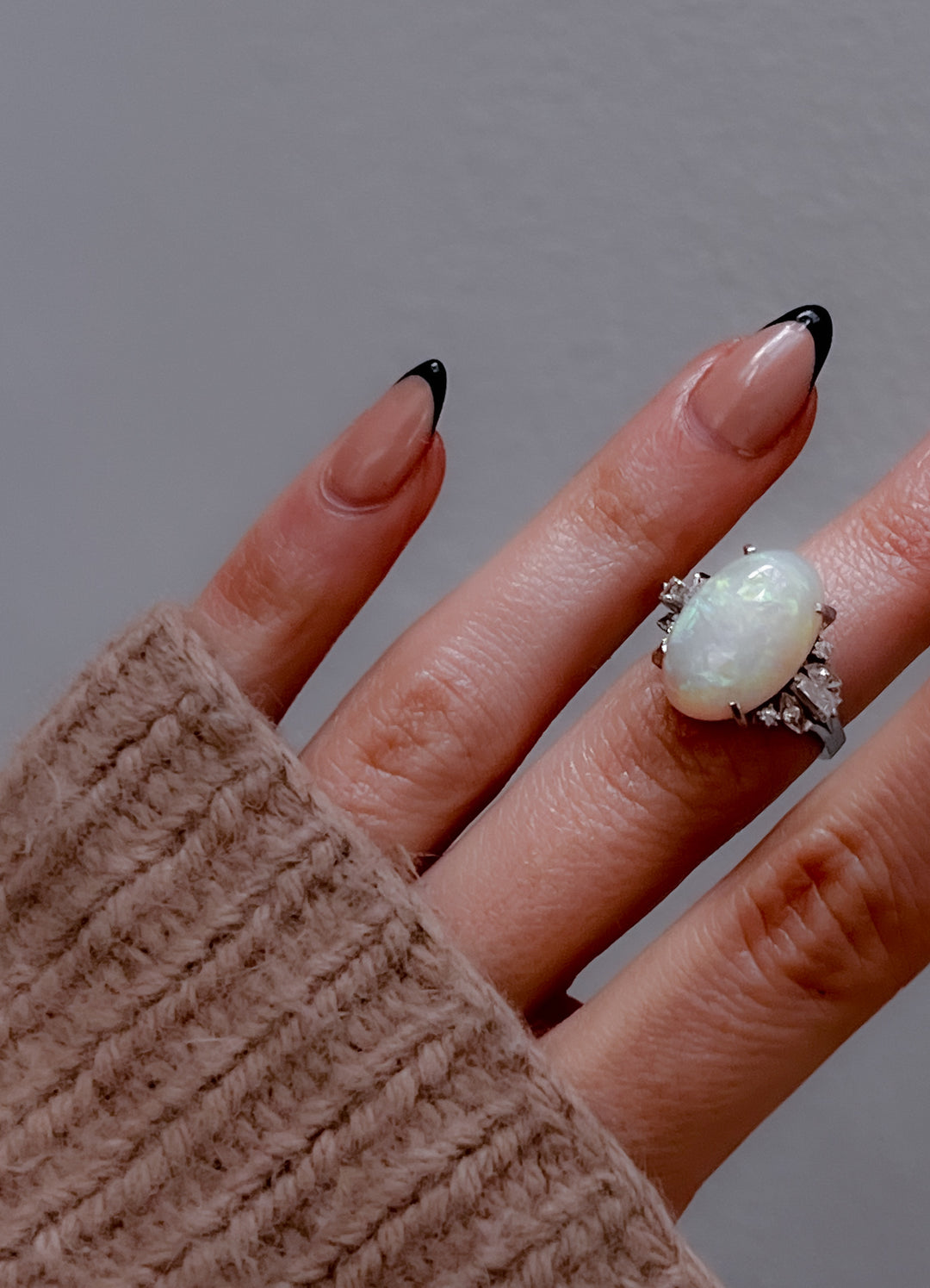 Sumptuous Opal and Diamond Cocktail Ring in Platinum