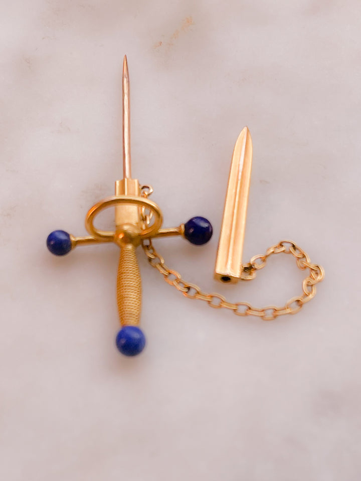 Glorious French 18k Jabot Pin Circa 1870