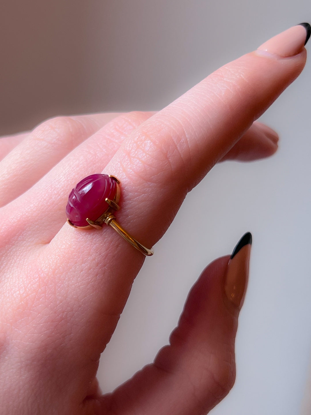 Early 20th C Egyptian Revival Carnelian Scarab Conversion Ring
