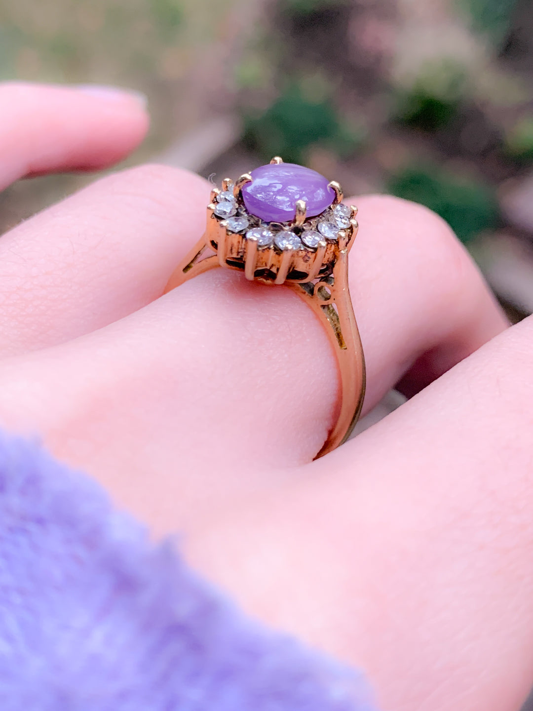 18k Diamond and Pink Star Sapphire Ring