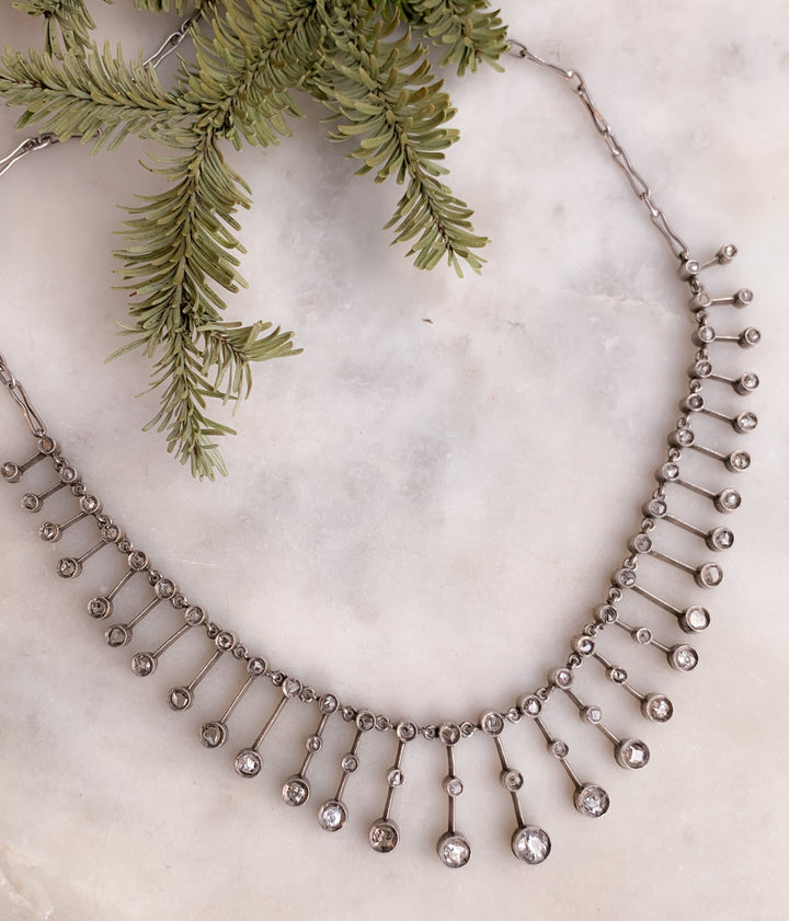 Diamond Fringe Collar in Sterling Silver