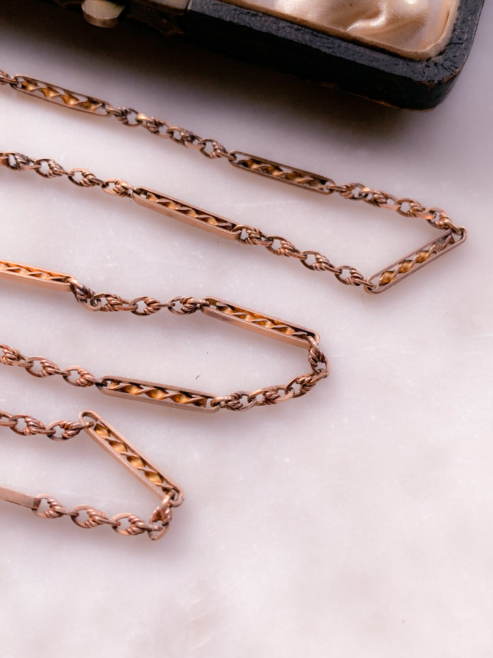 9k Stunning Edwardian Pink Gold Hallmarked Chain
