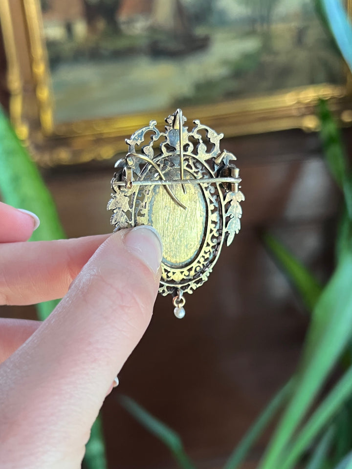 French 19th Century Fairytale Vermeil Brooch