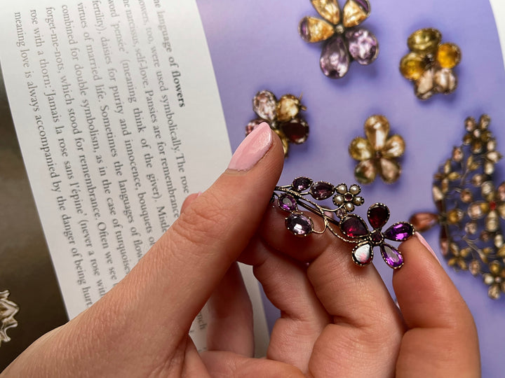 9k Foiled Pansy Brooch c 1820