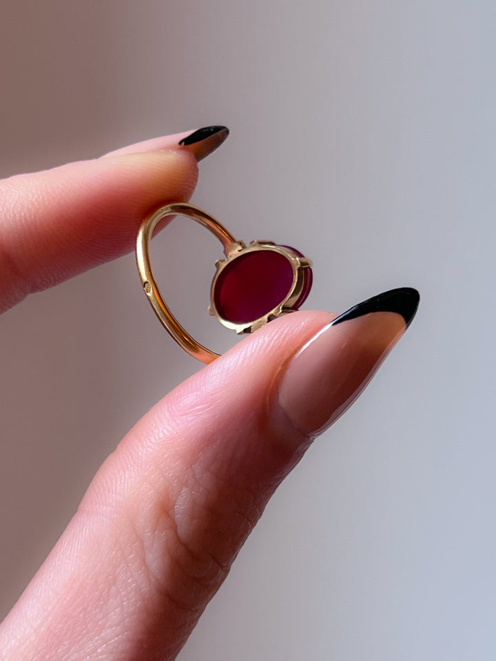 Early 20th C Egyptian Revival Carnelian Scarab Conversion Ring