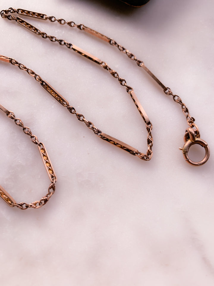 9k Stunning Edwardian Pink Gold Hallmarked Chain