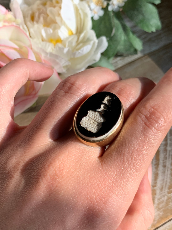 Massive 14k Intaglio Signet Ring *