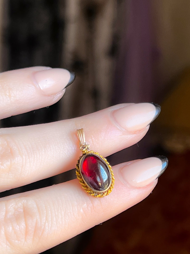 Delicious Victorian Cabochon Garnet Conversion Pendant
