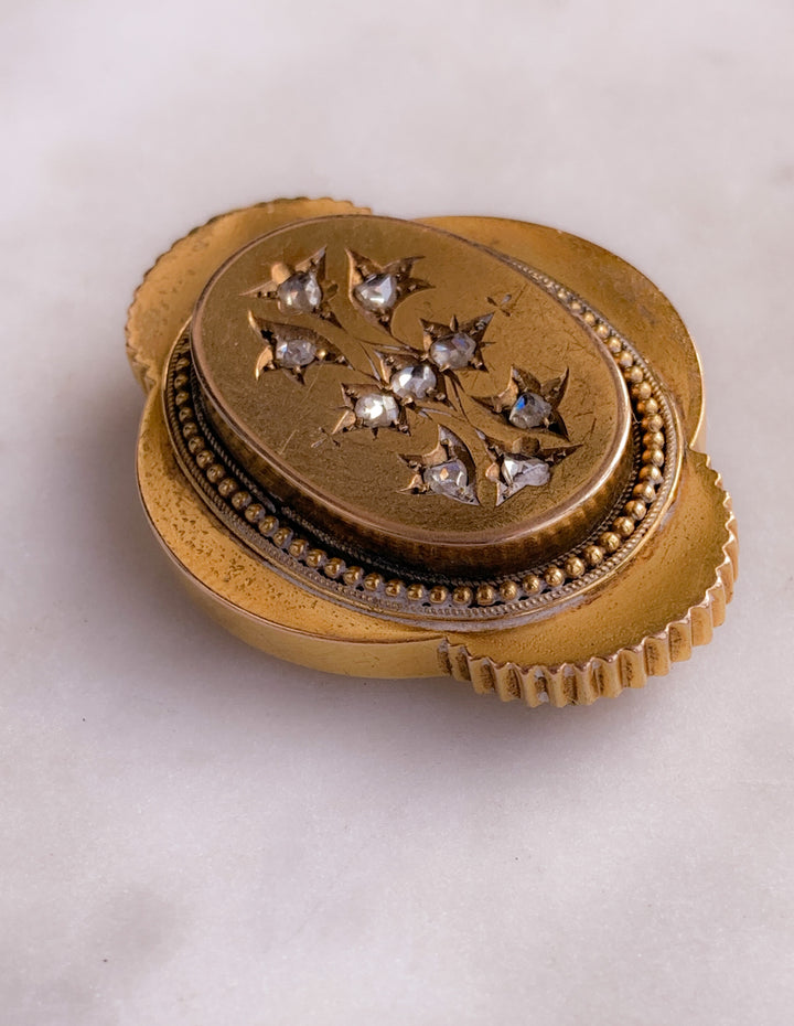 Gorgeous 15k Victorian Diamond Brooch