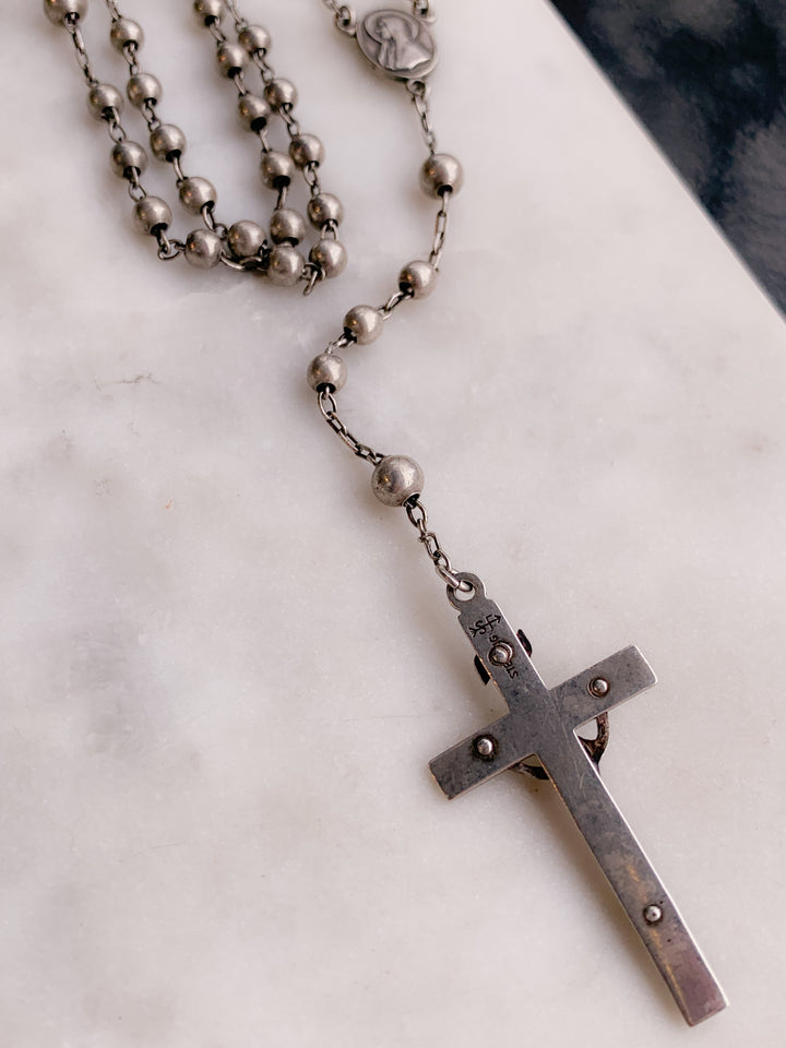 *For C*Sterling Silver Rosary Circa 1930