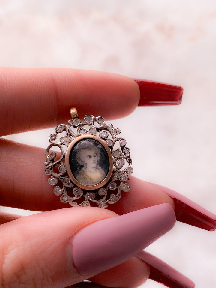 French 18th Century Portrait in 18k and Sterling