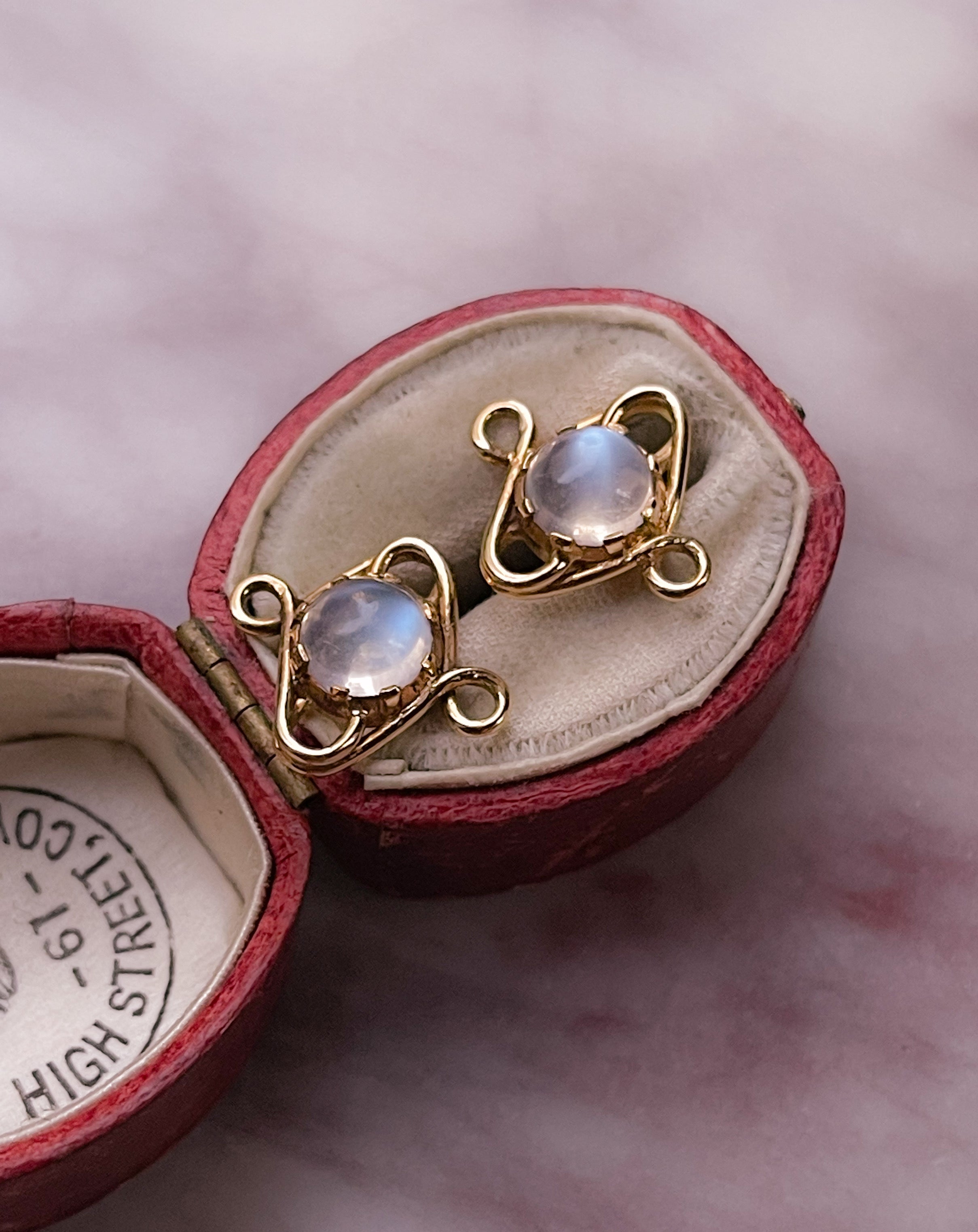 Darling Pair of Moonstone Earrings in 18k