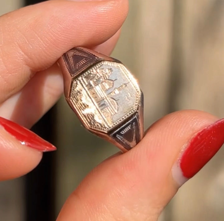 Rare Historical Sterling and Gold Ring