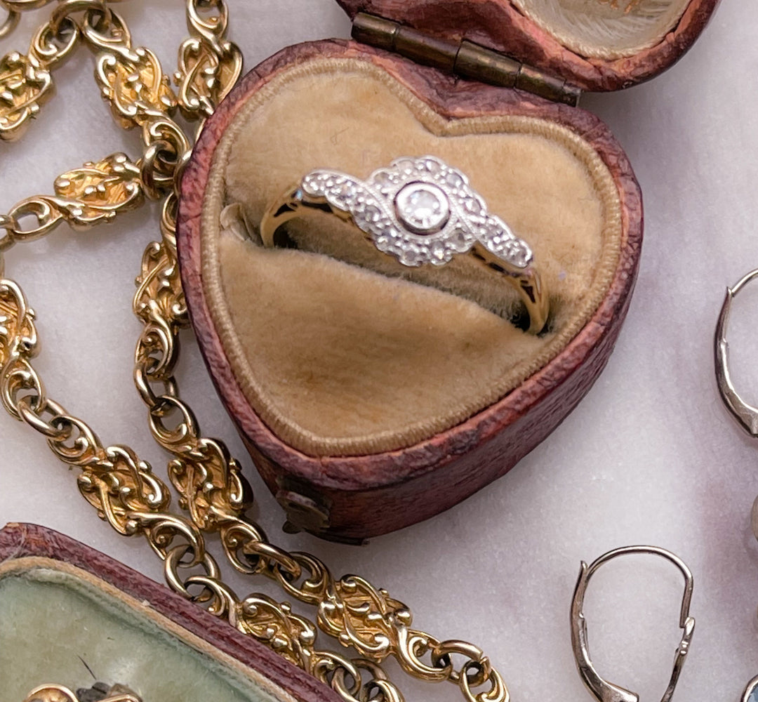 18k and Platinum Diamond Wave ring Circa 1890