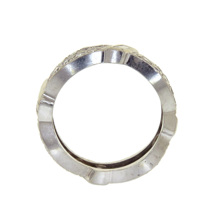 Superb Emerald Cut Diamond Mid Century Ribbon Band 1.35ctw (INCLUDE GEORGIAN FOB)