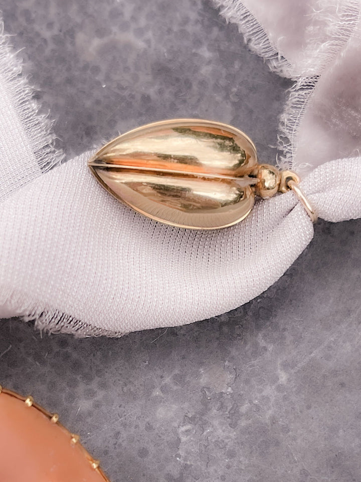 15k Hollow Heart Pendant Circa 1870