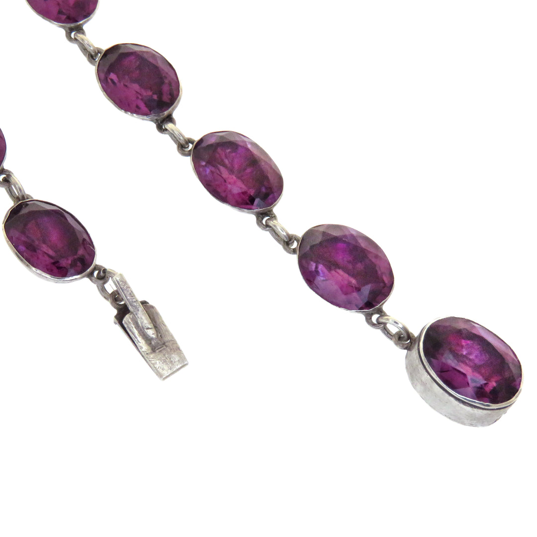 Early 19th Century Purple Paste Sterling Silver Rivière