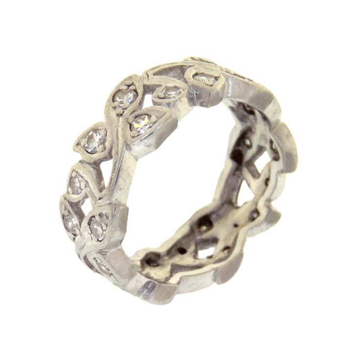 Platinum and Diamond Ivy Cutaway Ring