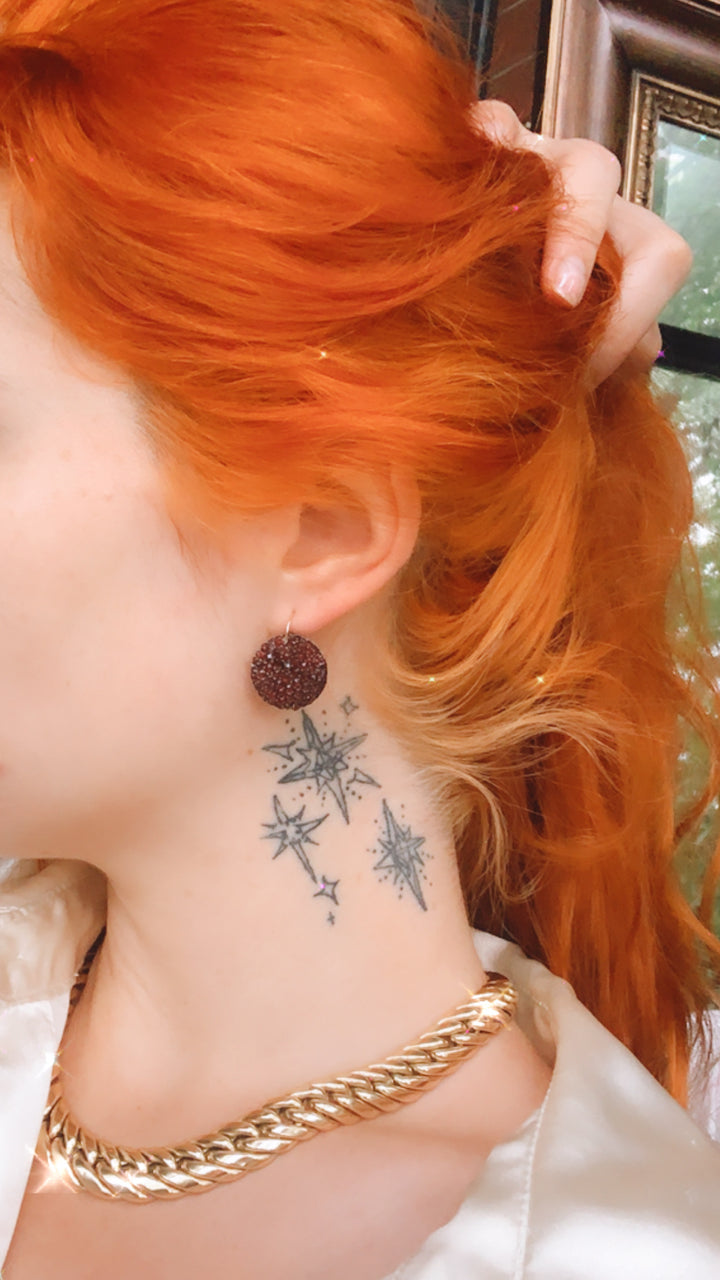 Cherry Bomb Victorian Garnet Earrings