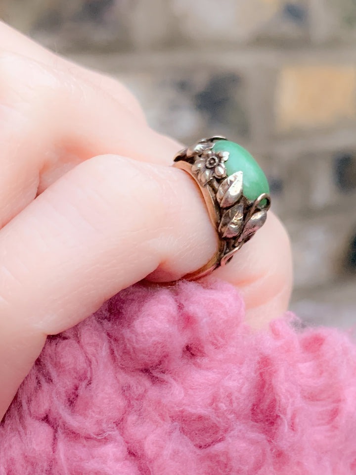 14k Jadeite Ring Circa 1920