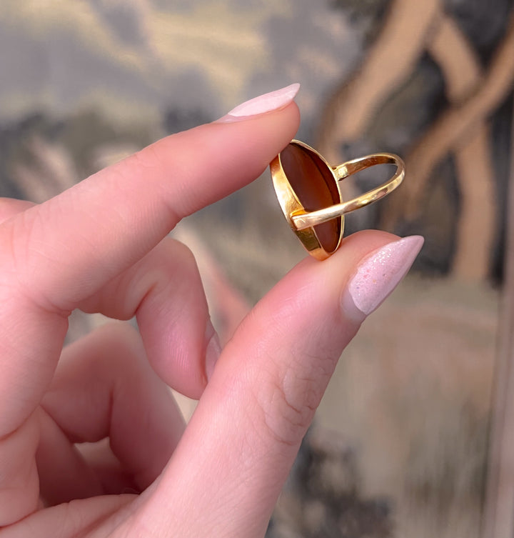Outstanding Victorian Cameo Ring of Diana and Her Hound