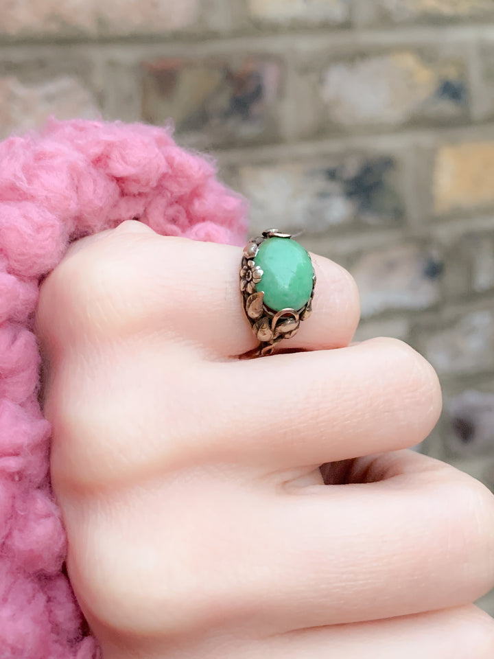 14k Jadeite Ring Circa 1920