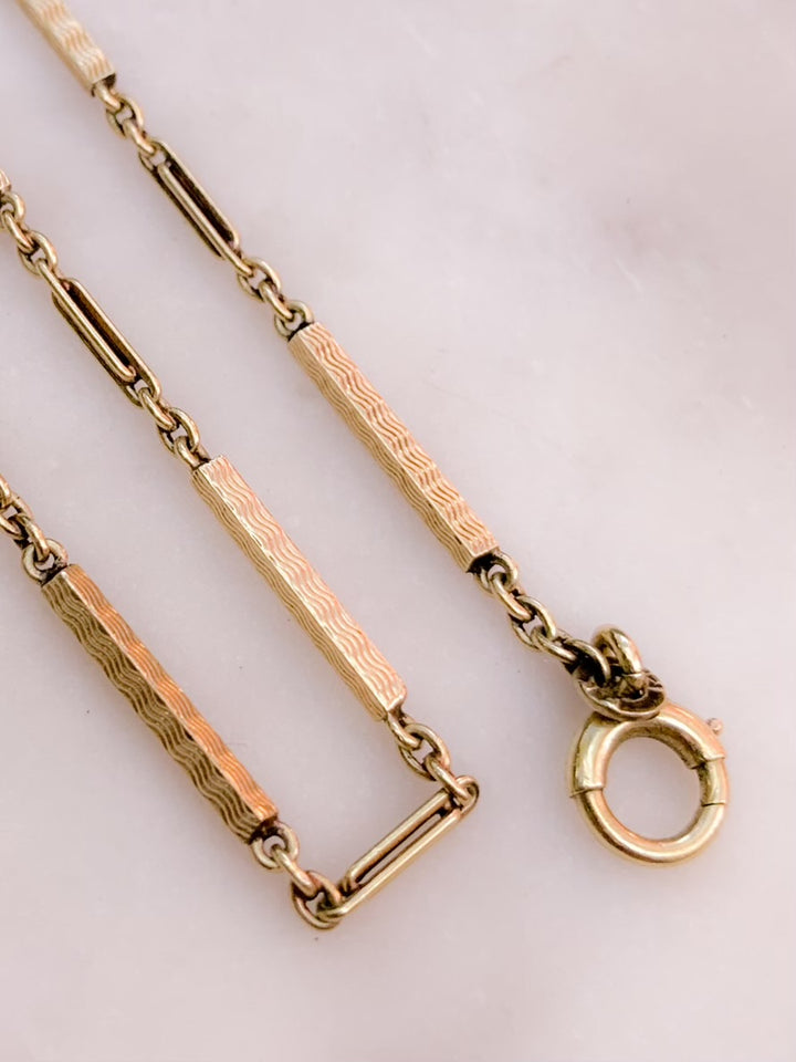 14k 14.5" Gorgeous Art Deco Chain With Bath Bomb