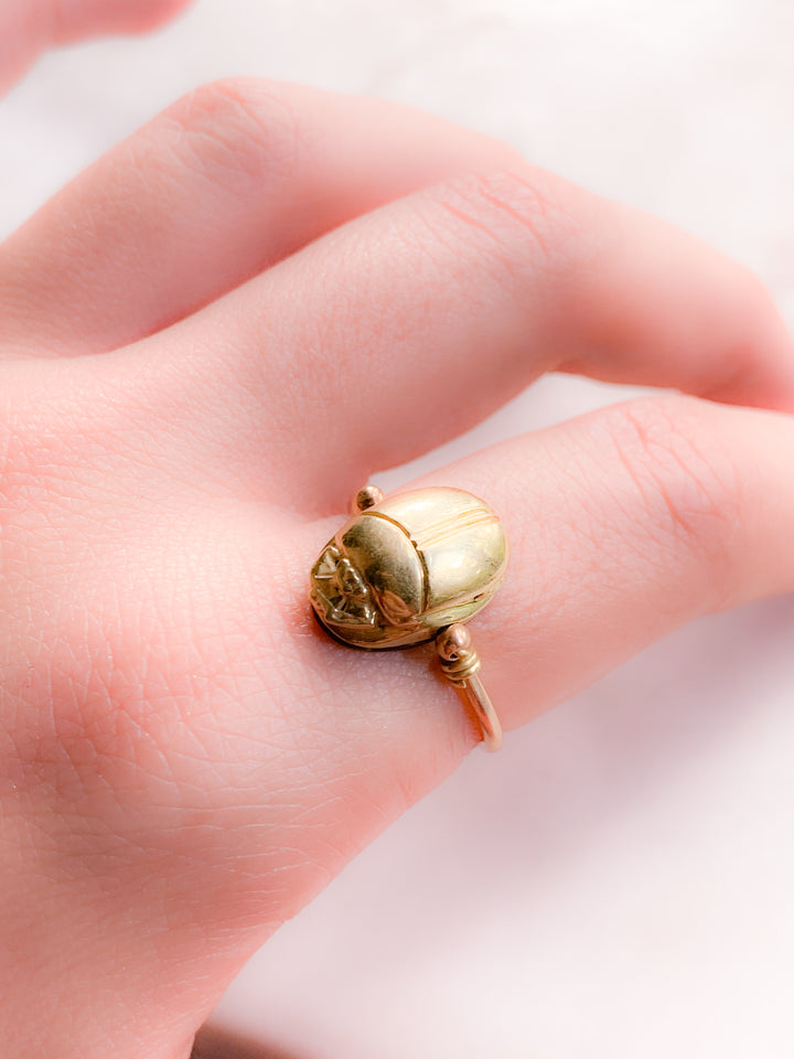 14k & Sterling Silver Scarab Flip Ring