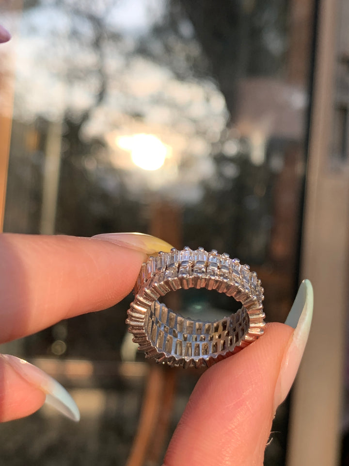 Spectacular Retro Diamond Tapered Baguette Band 3.20ctw