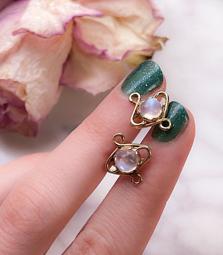 Darling Pair of Moonstone Earrings in 18k