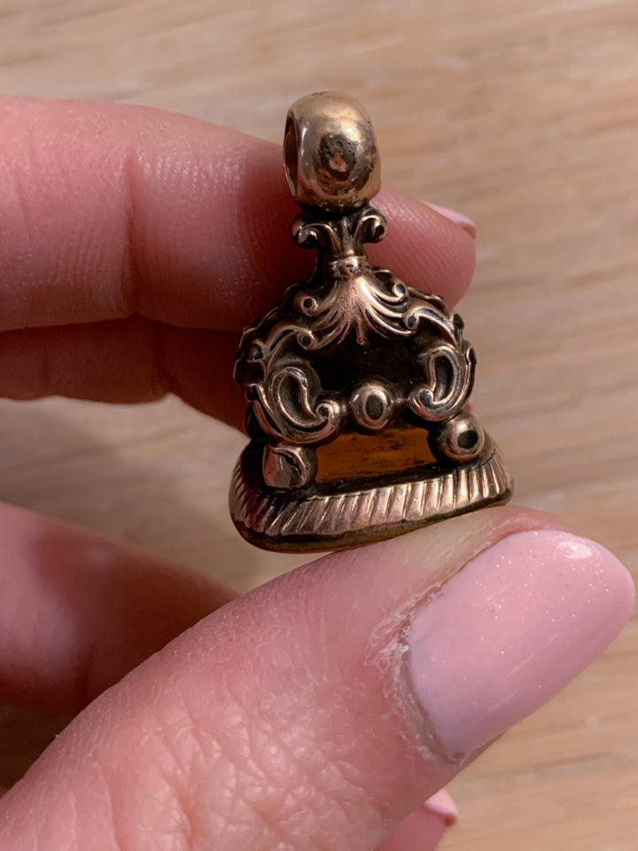 Pinchbeck Fob with Carnelian Base