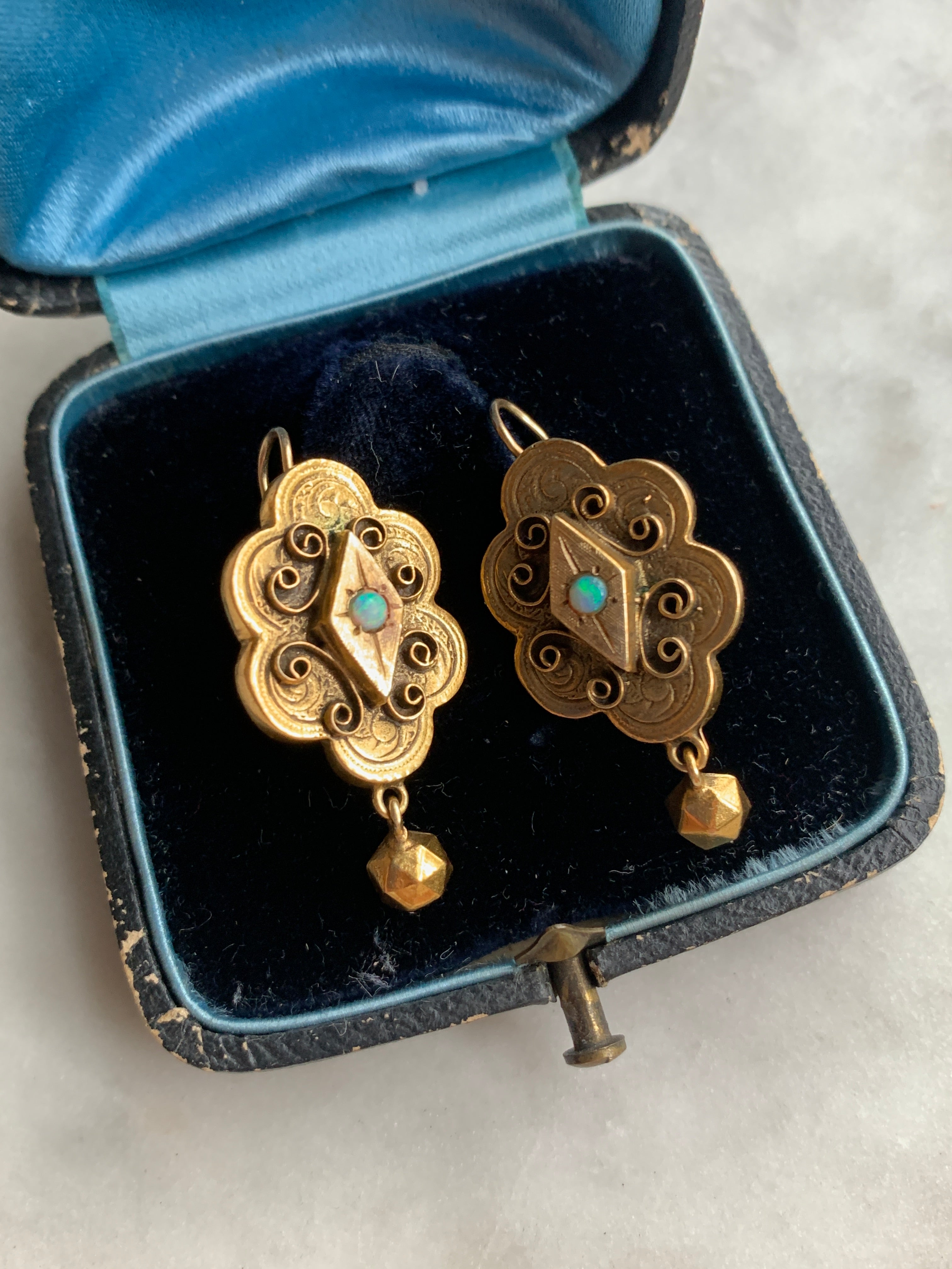 Vintage 1960’s Opal Earrings in the Victorian Manner