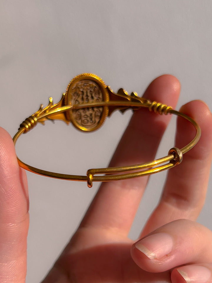 Superb Edwardian Egyptomania Scarab Bracelet in Solid 18k