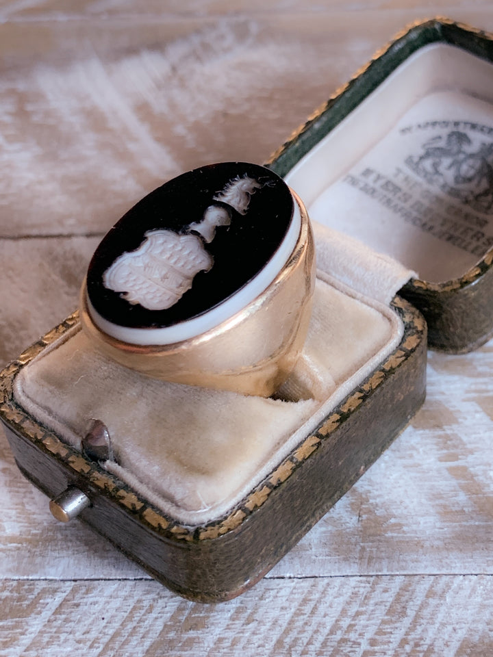 Massive 14k Intaglio Signet Ring *