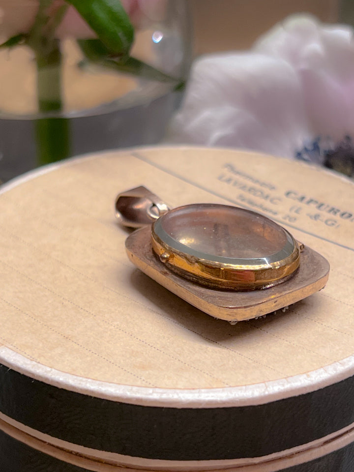 French 19th Century Locket in Sterling & Vermeille